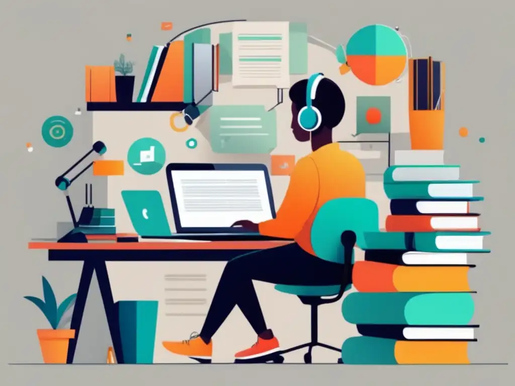 Persona creando contenido para cursos Persona creando contenido y vendiendo cursos para diversificar ingresos freelancer