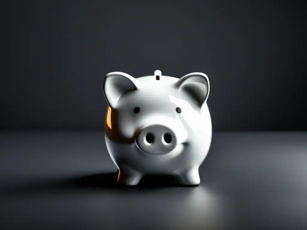 Alcancía moderna y elegante Piggy bank blanco con diseño moderno - Estrategias para crear un Fondo de Emergencia para freelancers