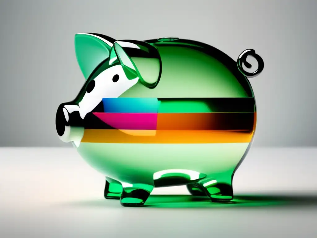 Ahorro y seguridad financiera para freelancers Piggy bank transparente con fondo de emergencia para freelancers