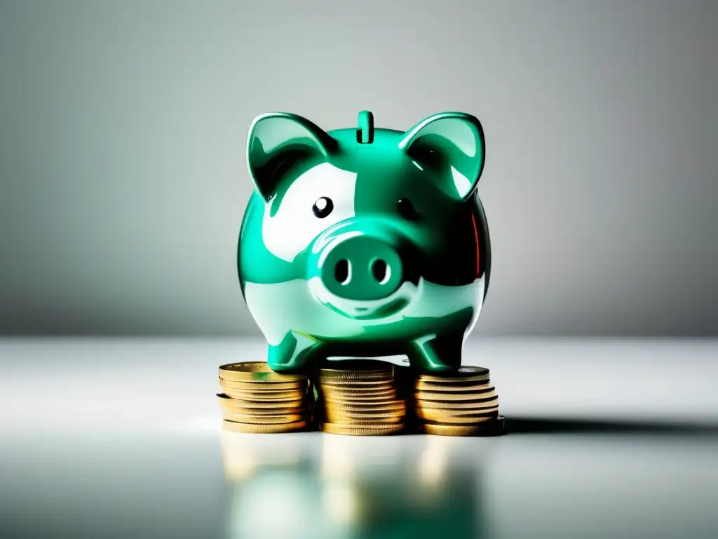Ahorro financiero diversificado para freelancers Finanzas personales para freelancers: Piggy bank transparente con monedas y billetes de diferentes divisas