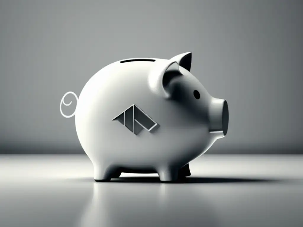 Piggy bank financiero freelance Estilizado cerdito hucha con gráfico fluctuante protege finanzas freelancer