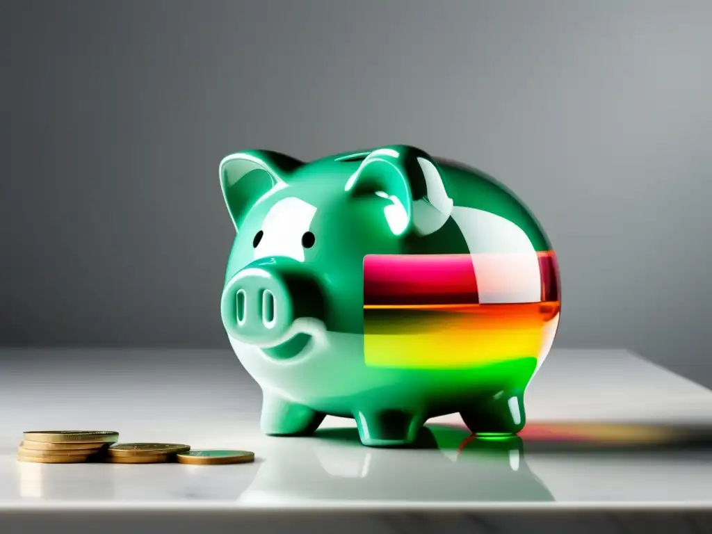 Ahorro y estabilidad financiera Piggy bank con billetes: Importancia de un colchón financiero freelance