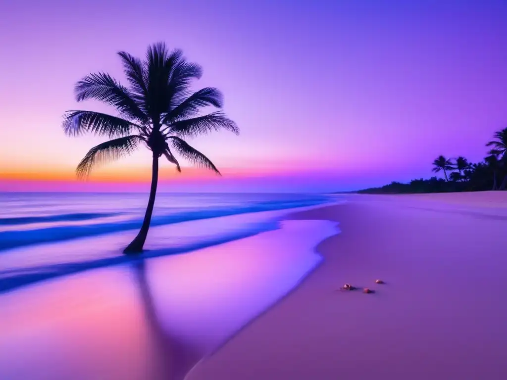 Tranquilidad y seguridad financiera Playa tranquila al atardecer, representa jubilación financiera segura para freelancers