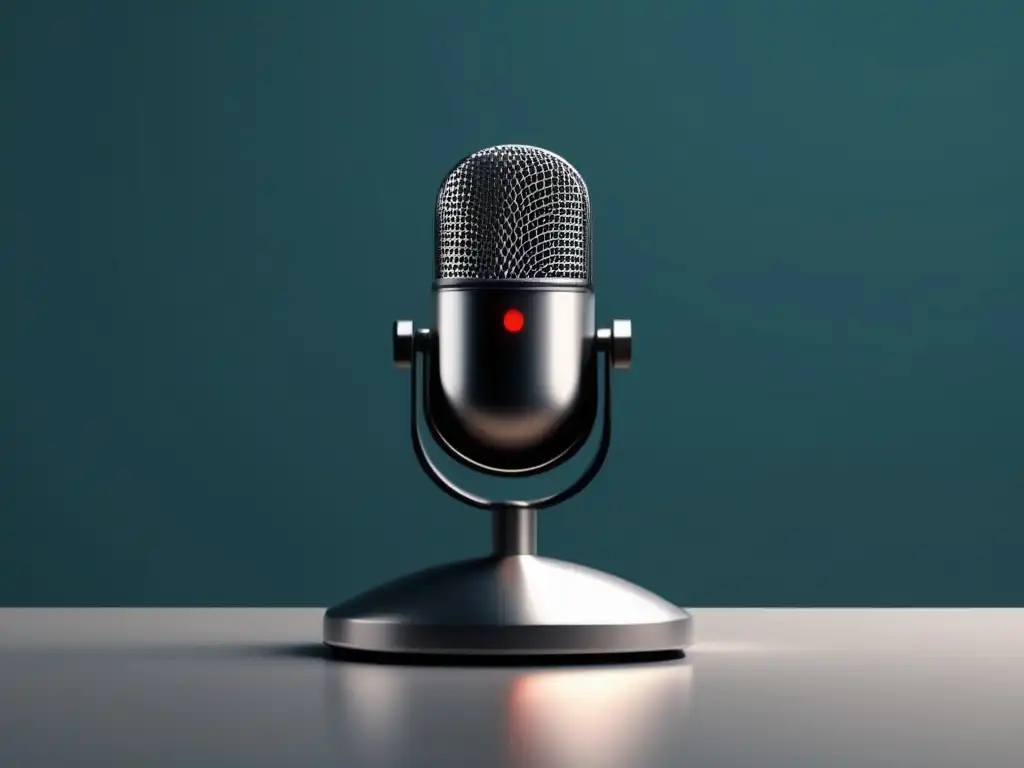Micrófono de podcast en un escritorio moderno Micrófono de podcast en un escritorio moderno - generar ingresos de forma automática a través de un podcast o blog