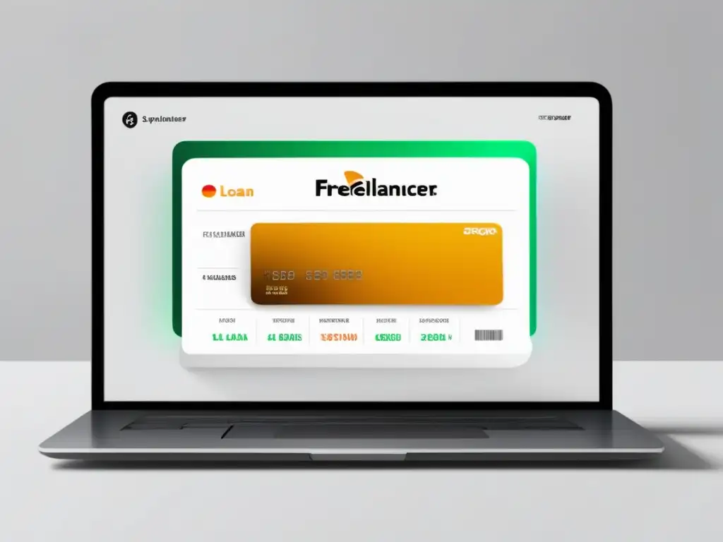 Laptop minimalista, crédito flexible para freelancers Créditos para freelancers con flexibilidad financiera y adaptabilidad de préstamos