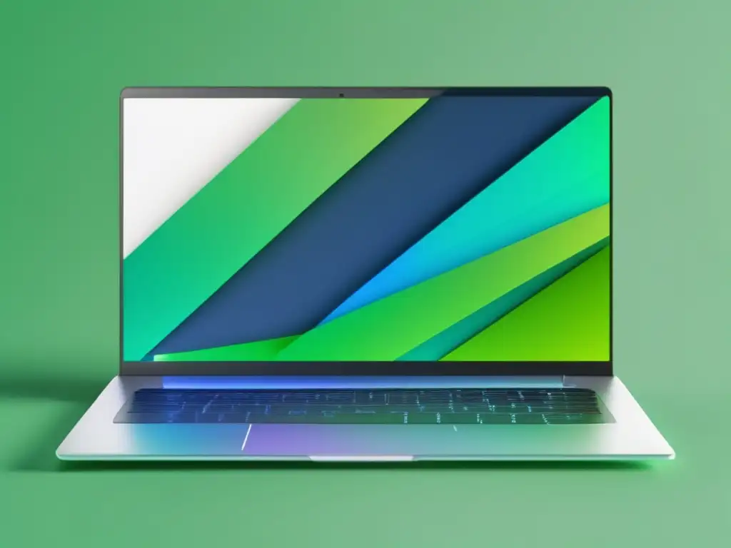Laptop minimalista con gráfica de crecimiento en marketing de afiliados Laptop minimalista blanco, gráfica crecimiento marketing afiliados, éxito con estrategias efectivas