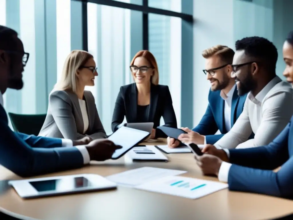 Profesionales colaborando en estrategias de venta online Profesionales colaborando en estrategias de venta de cursos online para freelancers en planificación y gestión financiera