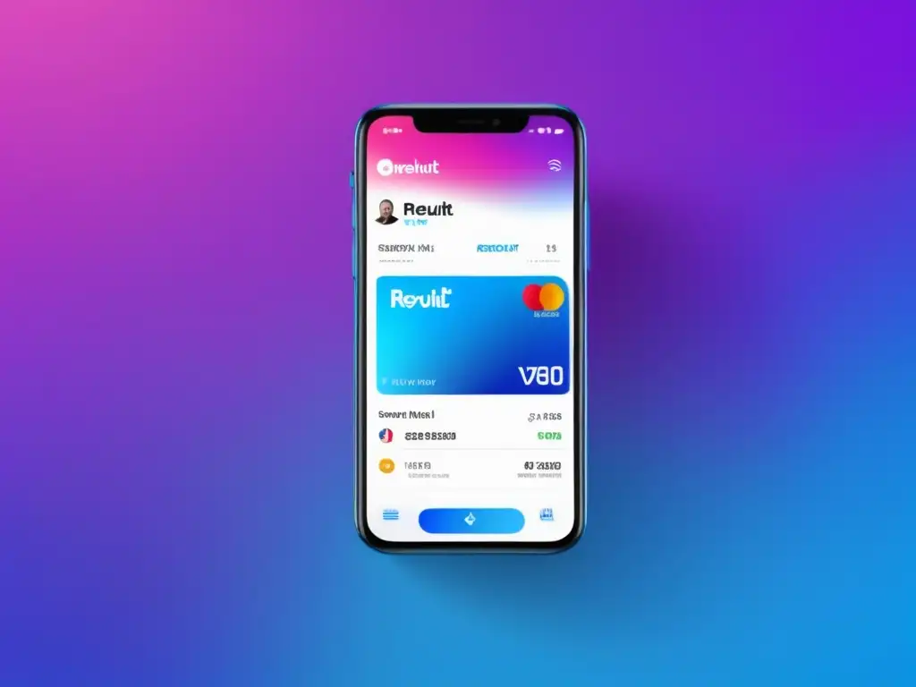 Transacción internacional en la app Revolut Un smartphone minimalista muestra la app Revolut para pagos internacionales