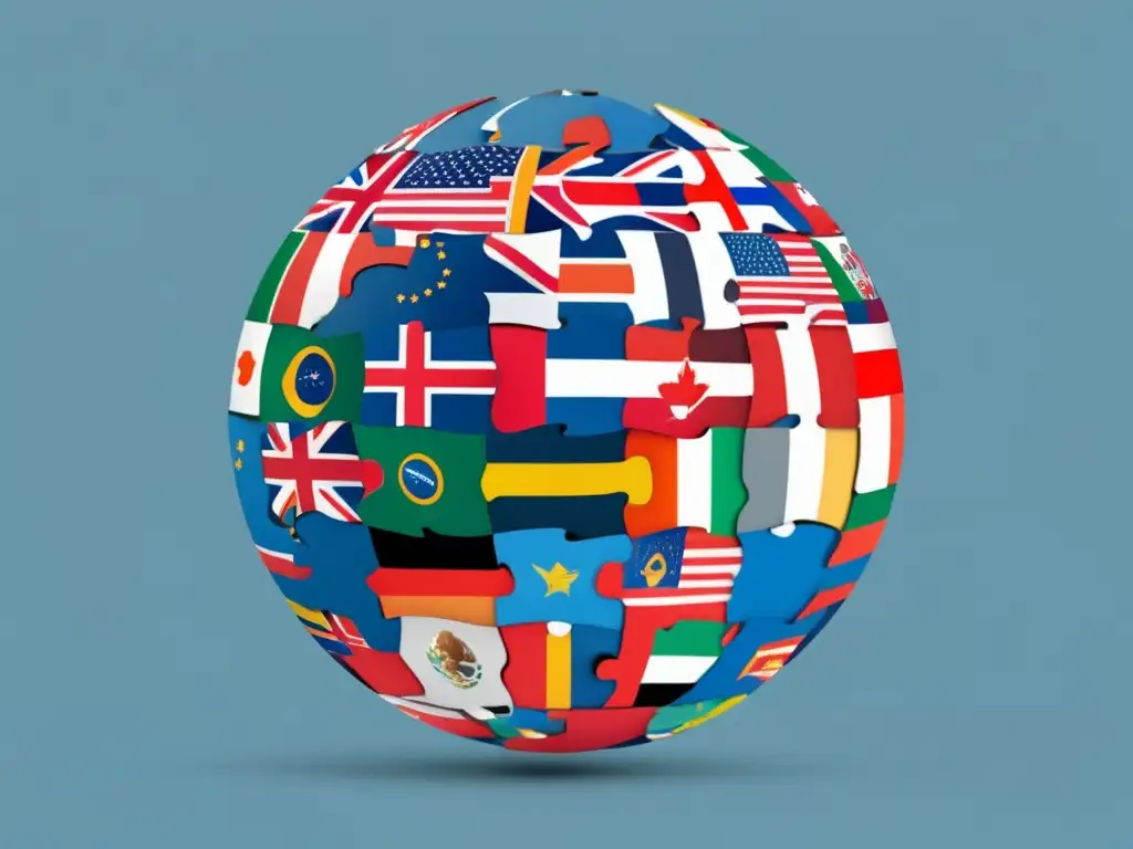 Puzzle global de banderas: colaboración internacional Puzzle global de banderas: métodos de pago para freelancers