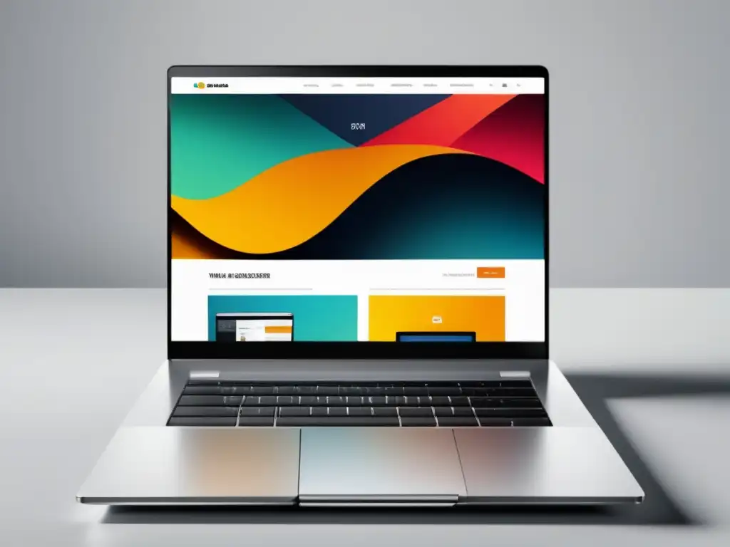 Laptop moderno con diseño web atractivo Un exitoso viaje de afiliación de productos para freelancers