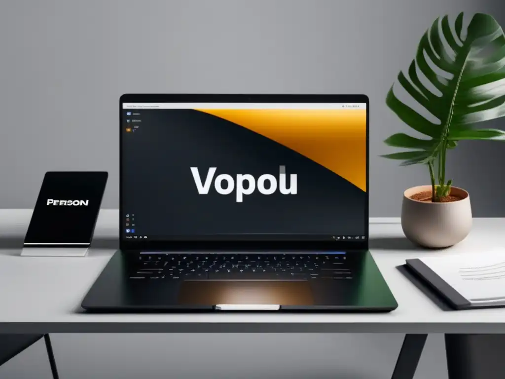 Espacio de trabajo minimalista y organizado Implementación software facturación y cobro freelance