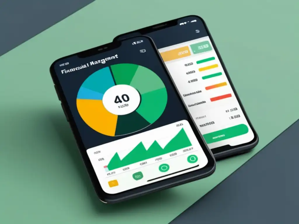 Gestión financiera en smartphone Smartphone con app de gestión financiera para freelancers: estrategias de ahorro y control de gastos