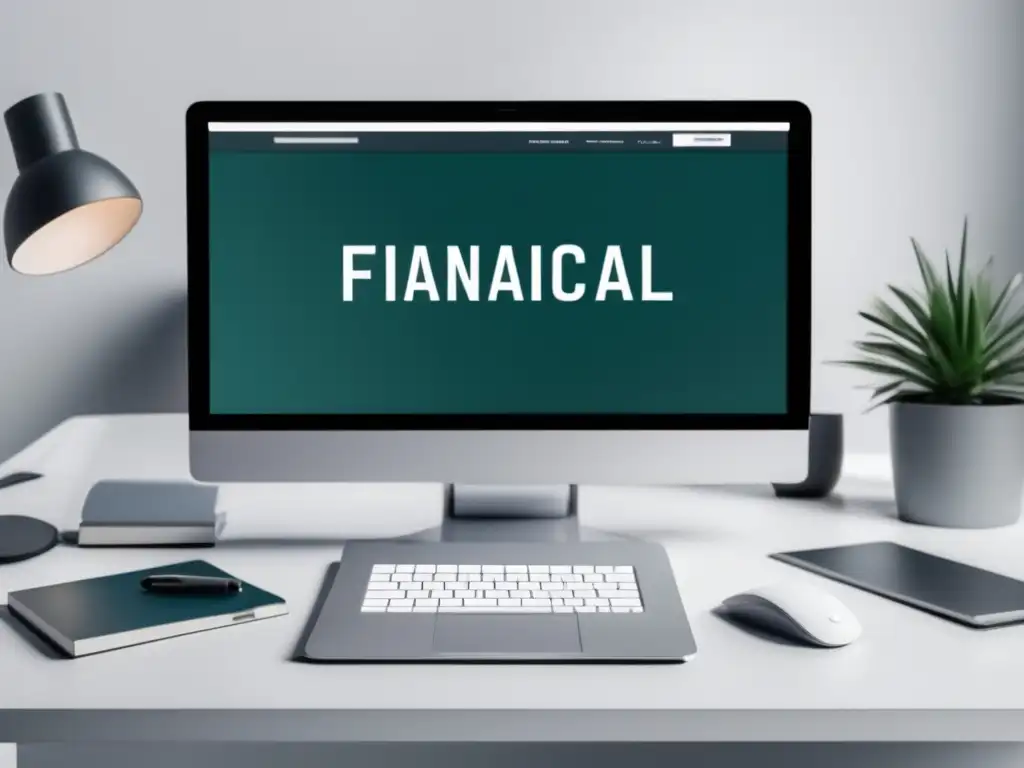 Espacio de trabajo minimalista y limpio Espacio de trabajo minimalista con metas financieras para freelancers