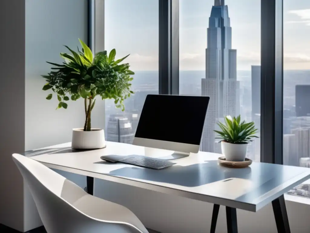 Espacio de trabajo minimalista con vista a la ciudad Espacio de trabajo minimalista con vista a la ciudad: estrategias clave para invertir ganancias como freelancer