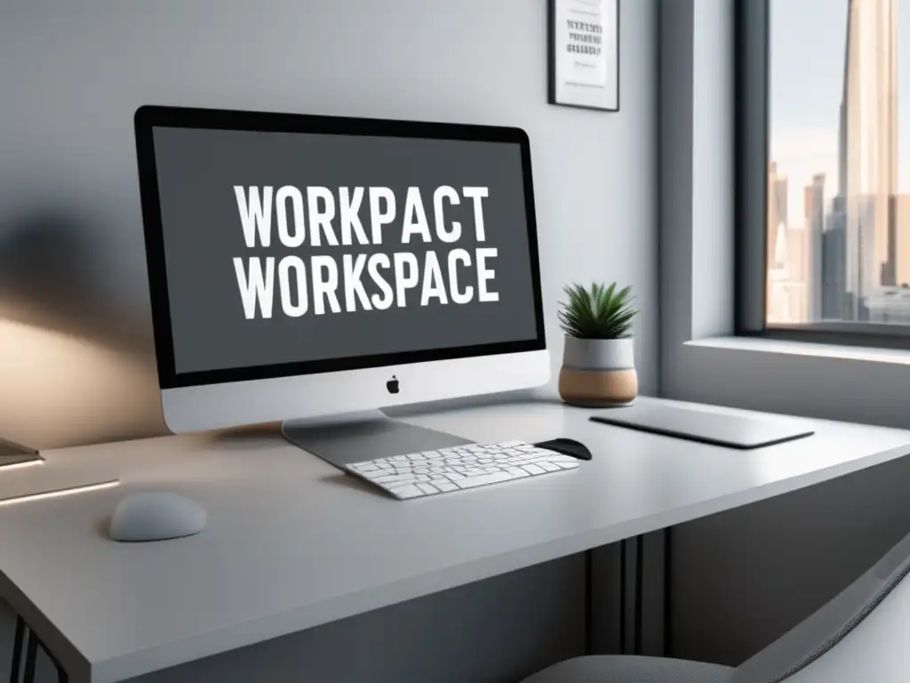 Espacio de trabajo minimalista Espacio de trabajo minimalista con escritorio blanco, laptop, notas y tarifas adecuadas para freelancers