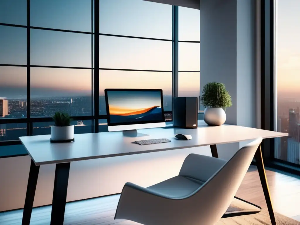 Espacio de trabajo minimalista Espacio de trabajo minimalista para freelancer con planificación financiera